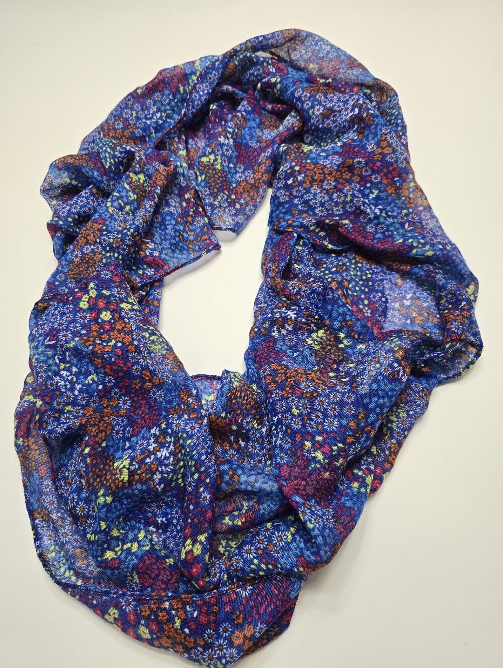 Blue Floral Infinity Scarf - Brand: